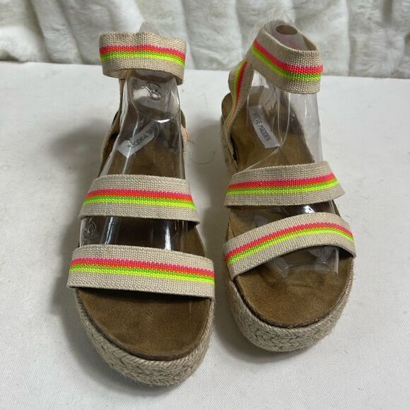 Steve Madden platform espadrilles ankle bright multi color strap sandals… - Picture 13 of 13